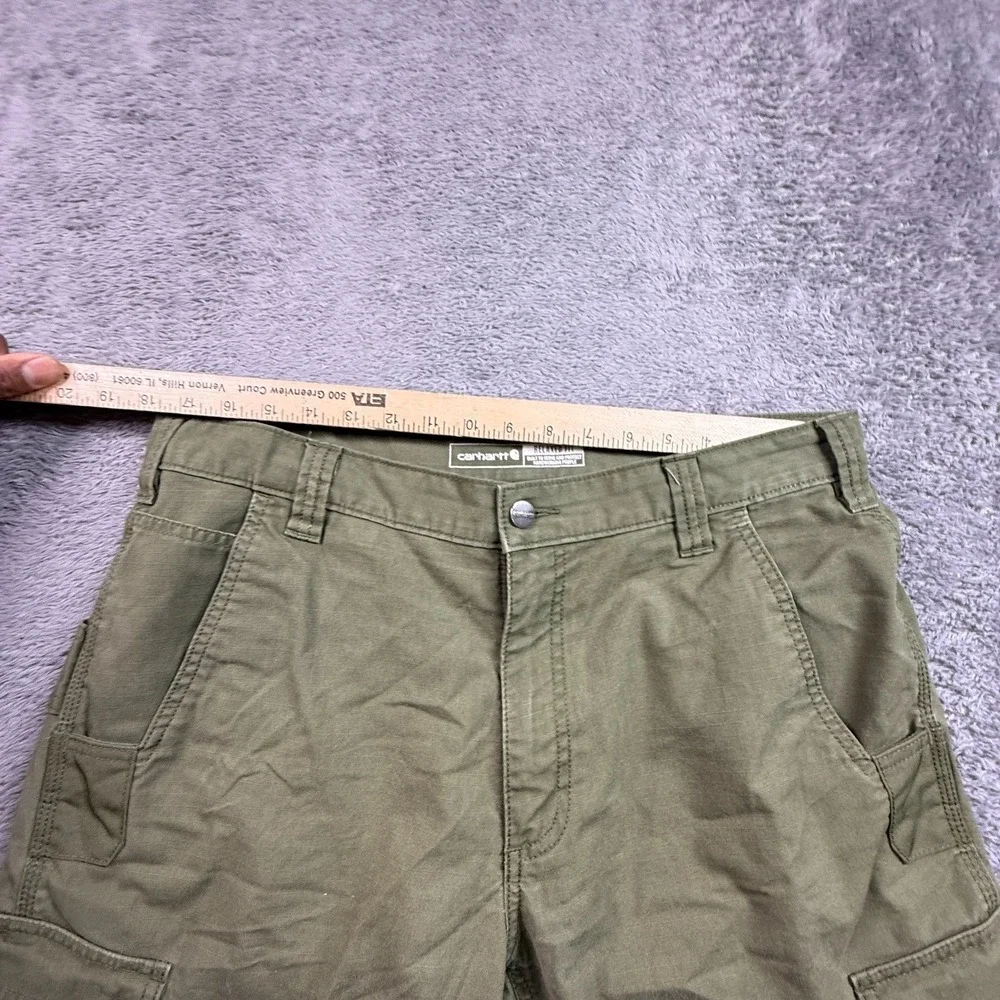 Carhartt Rugged Flex Canvas Relaxed Fit Cargo Shorts Men 36 Olive Green Workwear